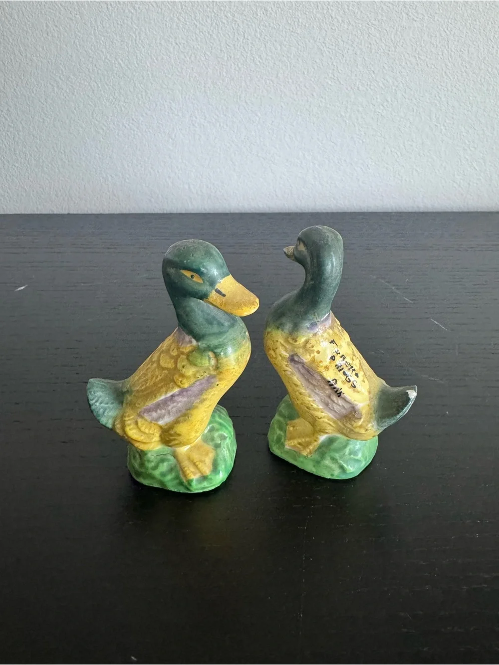 Vintage Mid-Century Hand-Painted Ceramic Mallard Duck Salt Pepper Shakers Japan
